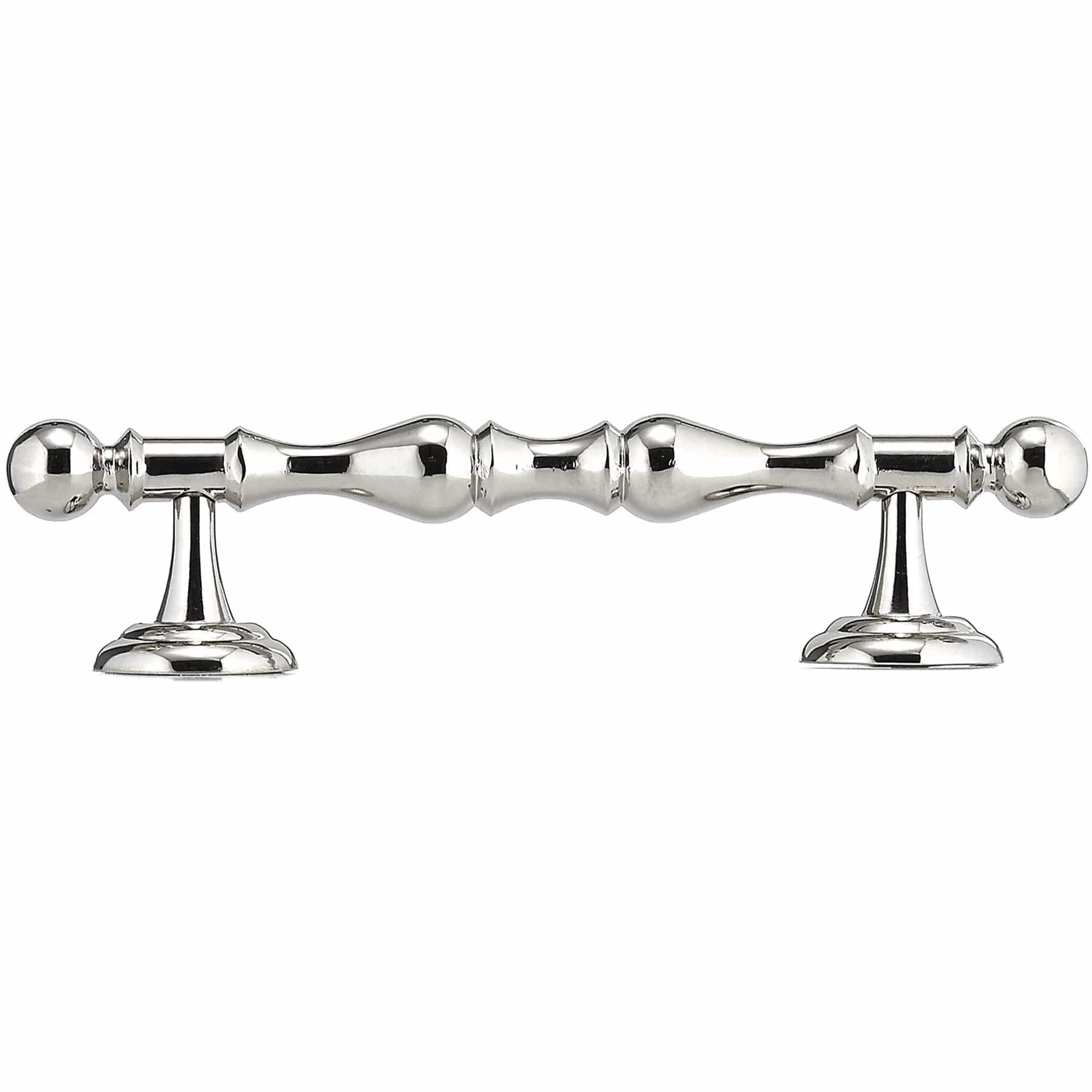 Traditional Pull, 4" Center-to-Center, Polished Nickel alt 0