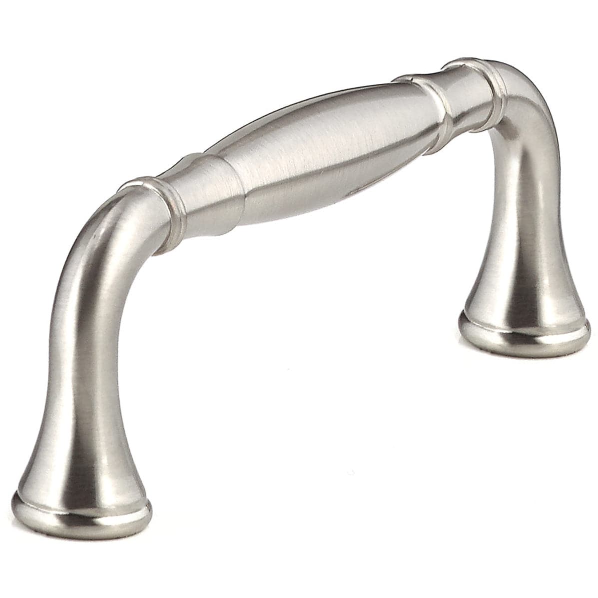 Traditional Pull, 3-3/4" Center-to-Center, Brushed Nickel alt 0