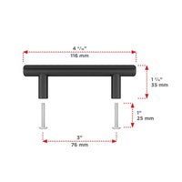 Contemporary Pull, 1/8" Center-to-Center, Matte Black
