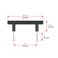 Contemporary Pull, 1/8" Center-to-Center, Matte Black