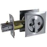 2-7/16" (62 mm) Pocket Door Pull Square Brushed Chrome Privacy alt 0