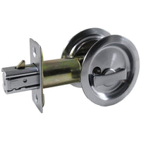 2-7/16" (62 mm) Pocket Door Pull Round Brushed Nickel Privacy alt 0