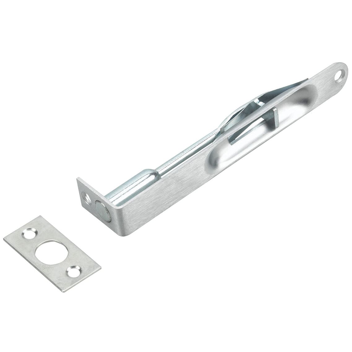 6" x 3/4" Flush Bolt 5/8" Radius Brushed Chrome alt 0