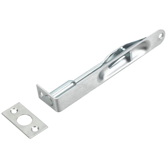 6" x 3/4" Flush Bolt 5/8" Radius Brushed Chrome alt 0