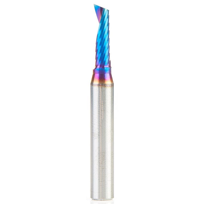 51417-K Spiral O Single Flute Plastic Cutting Up-Cut Mirror Finish CNC Router Bit 3/16"D 5/8"CH 1/4"SH 2"OL alt 0