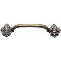 Fleur De Lis Arch Pull 3-3/4" Center Brass Oxide alt 0
