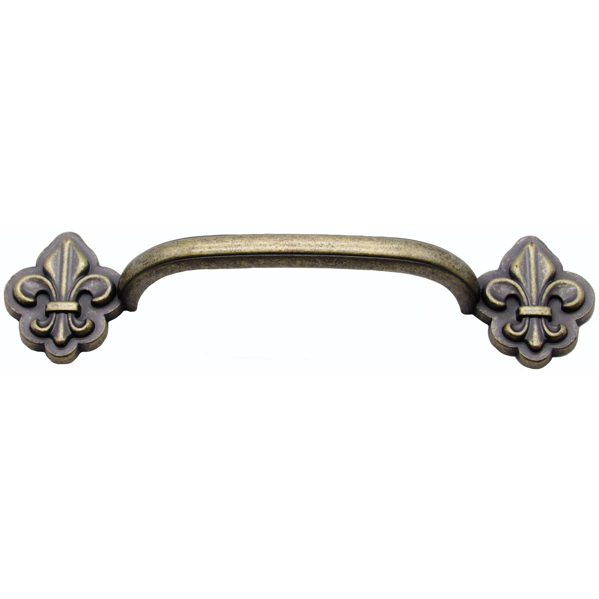 Fleur De Lis Arch Pull 3-3/4" Center Brass Oxide alt 0