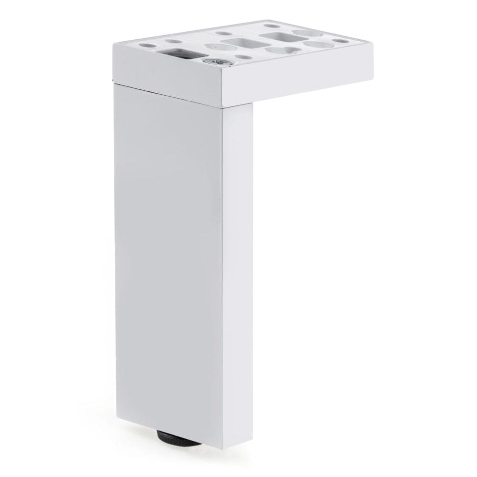 4-23/32" (120 mm) Adjustable Contemporary Versatile T or L Shaped Furniture Leg Glossy White alt 0
