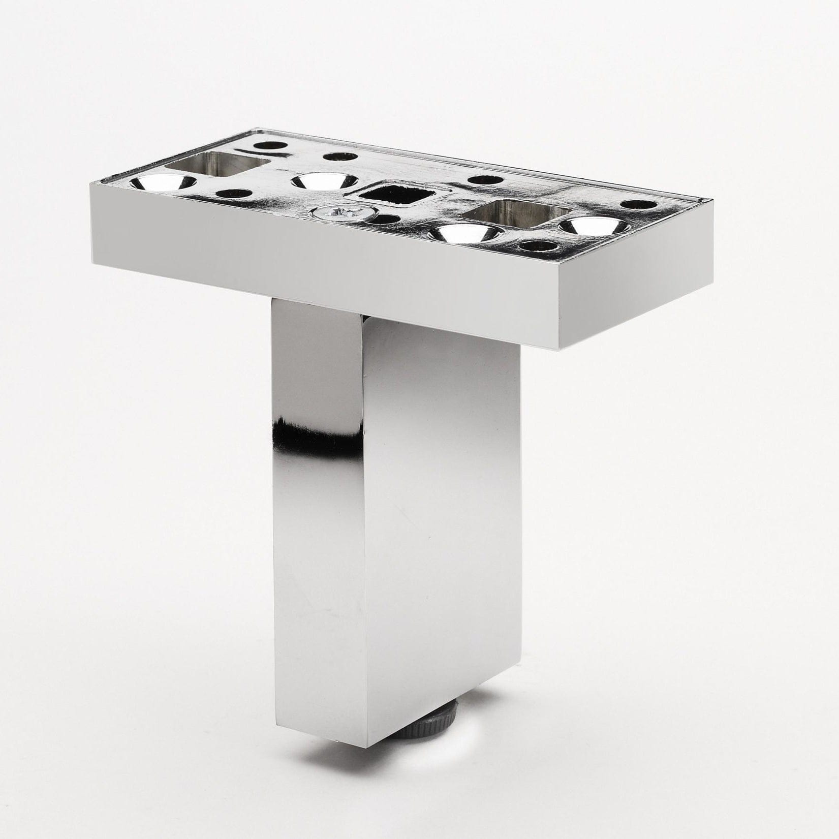 4-23/32" (120 mm) Adjustable Contemporary Versatile T or L Shaped Furniture Leg Chrome alt 0