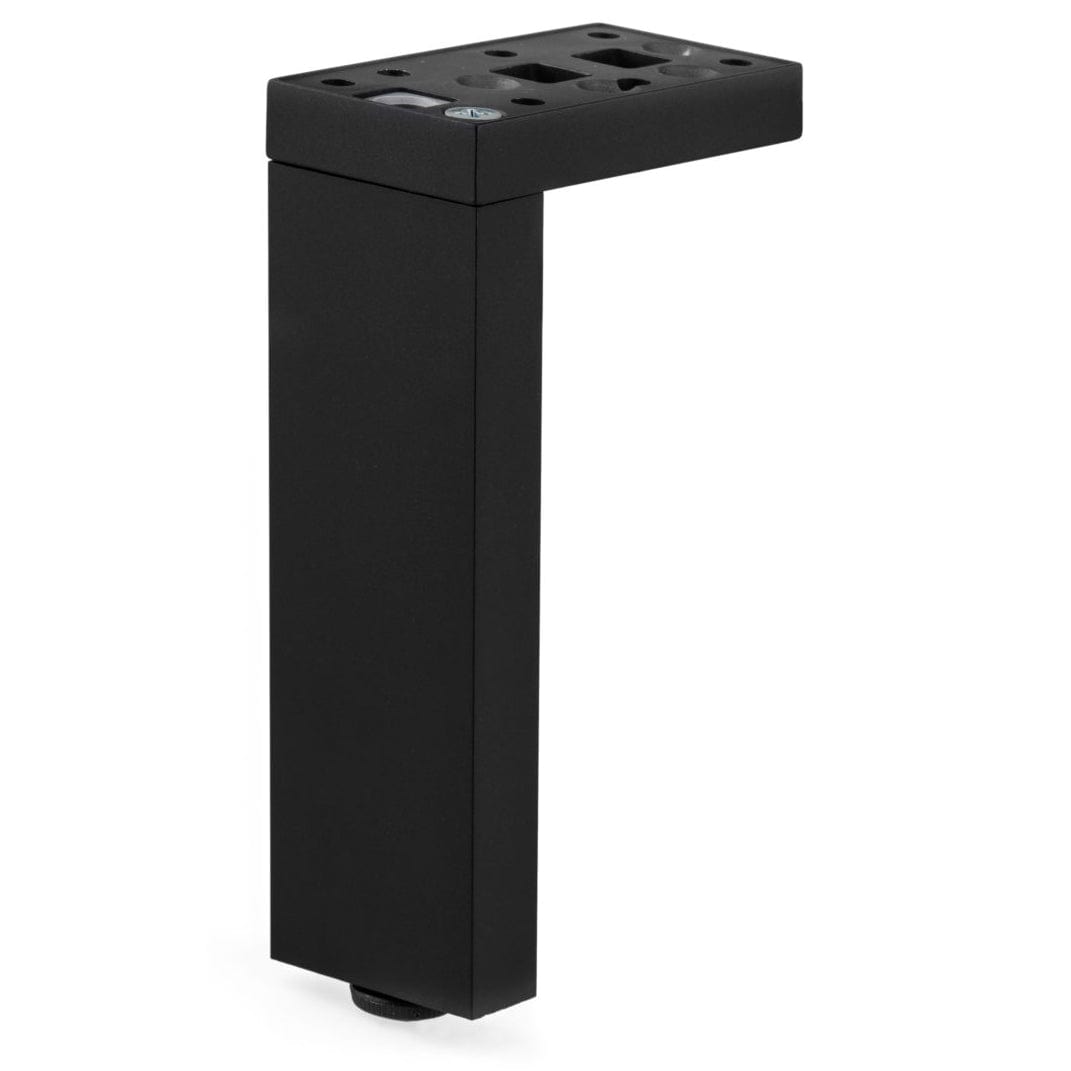 4-23/32" (120 mm) Adjustable Contemporary Versatile T or L Shaped Furniture Leg Matte Black alt 0