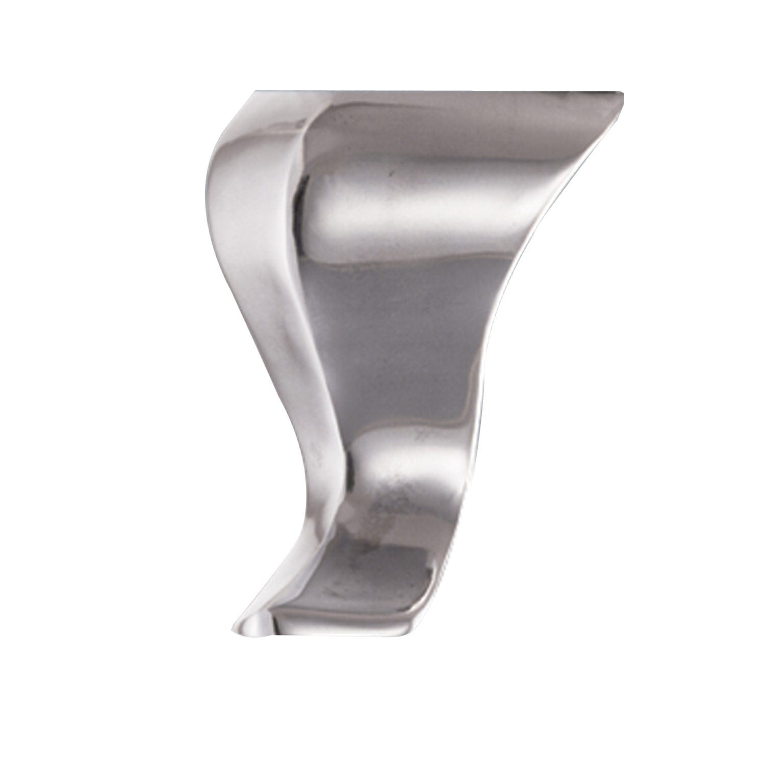 4" (102 mm)  Curved Furniture Leg Polished Aluminum alt 0