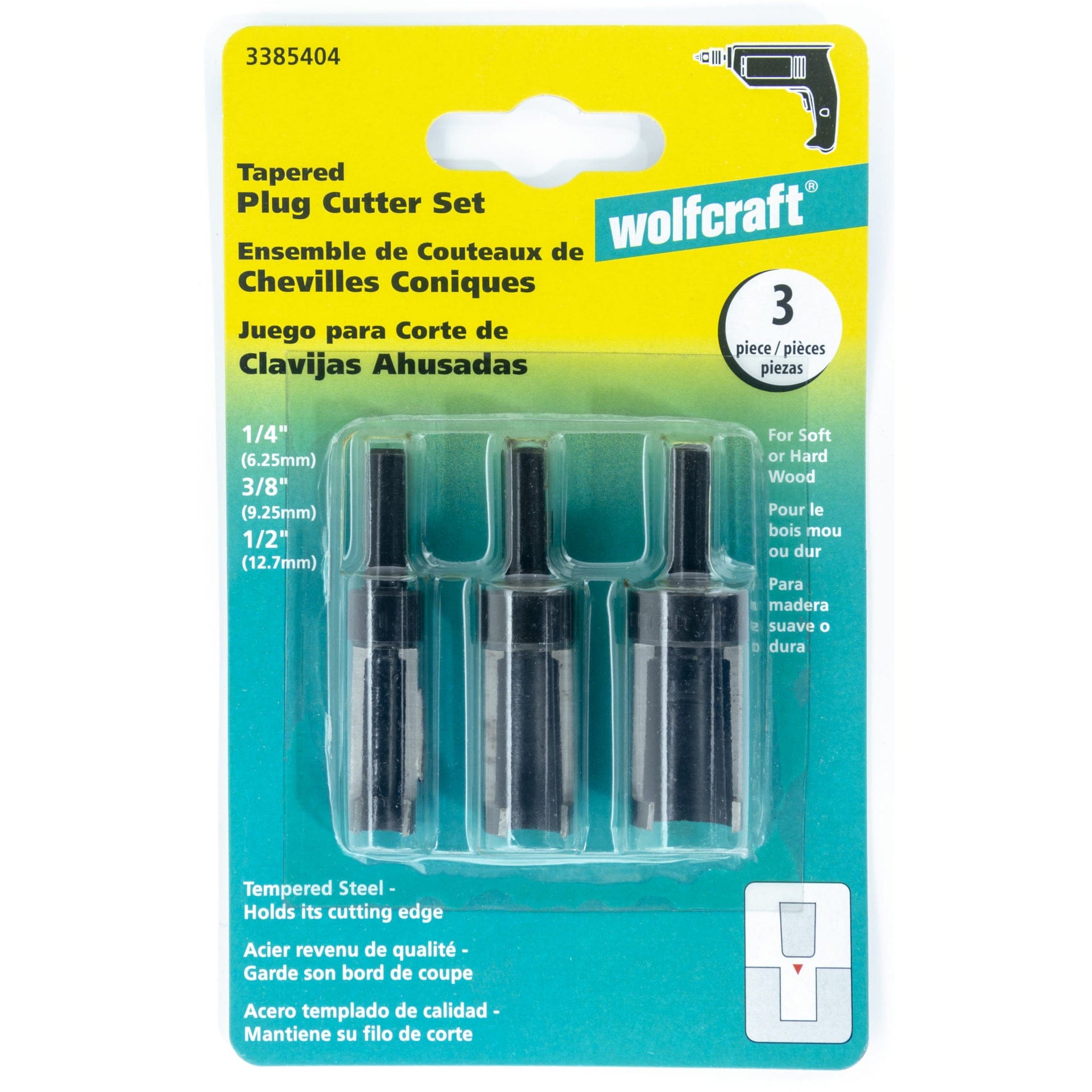 Treated Steel Tapered Plug Cutters Set alt 0