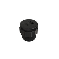 5V Rounded Recessed USB Charger Black alt 0