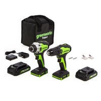 GW 24V BL Drill / Impact Driver with Two 2AH Batteries and Charger alt 0