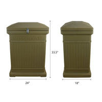 ParcelWirx Premium Vertical Lockable Package Delivery Box with Hinged Lid Oak alt 0