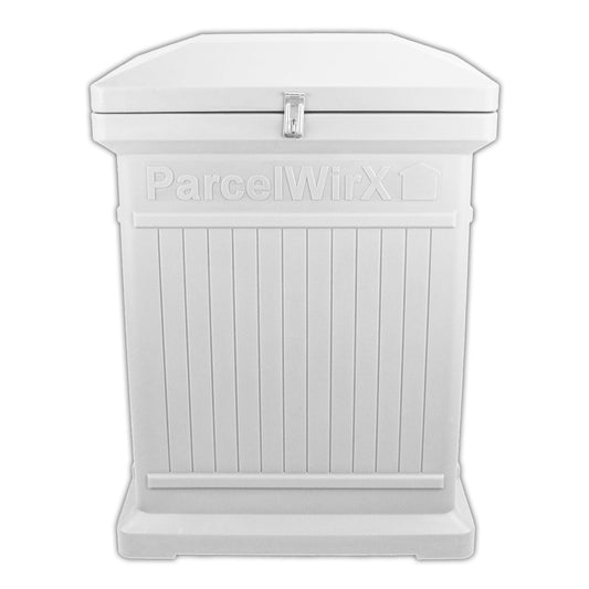 ParcelWirx Premium Vertical Lockable Package Delivery Box with Hinged Lid Slate Gray alt 0