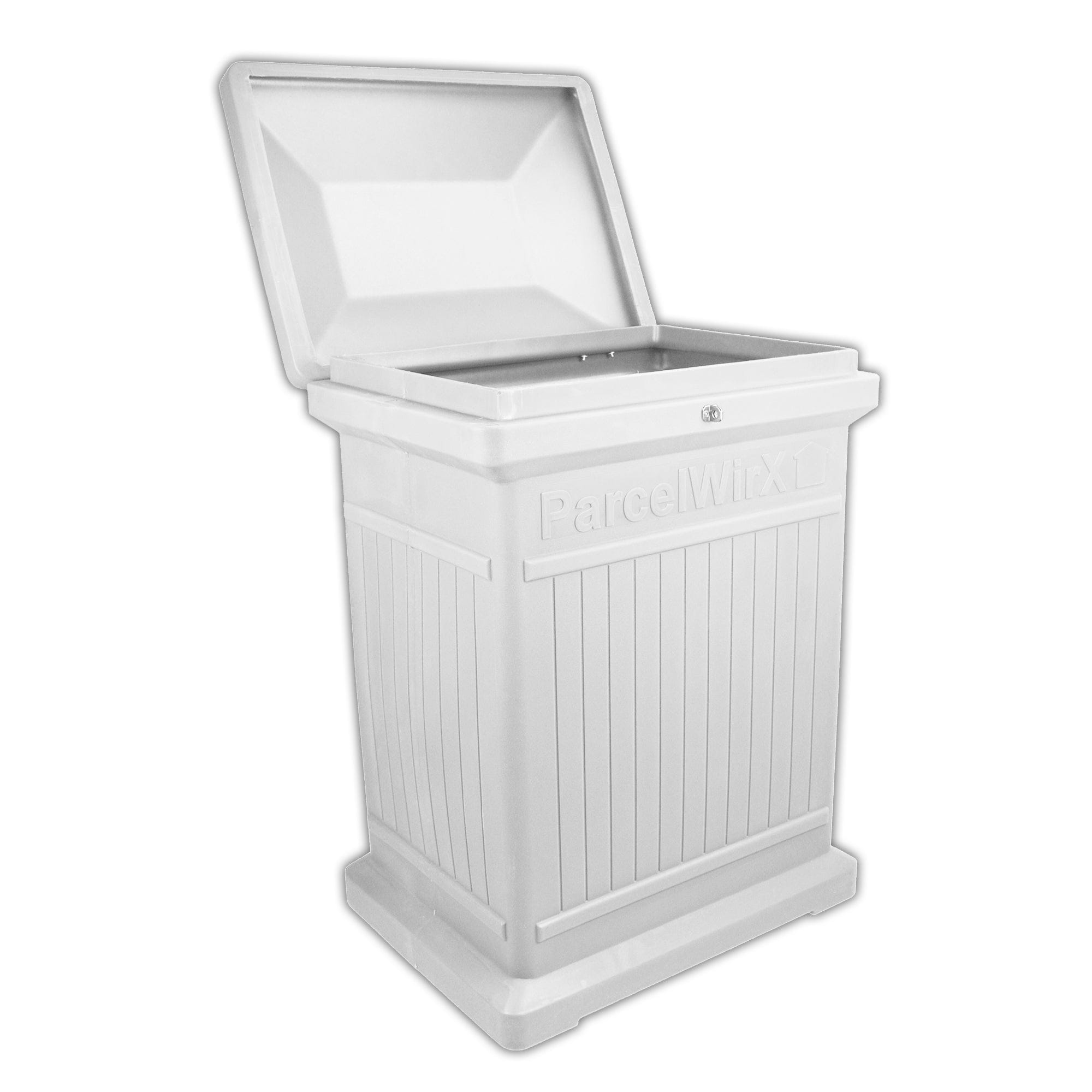 ParcelWirx Premium Vertical Lockable Package Delivery Box with Hinged Lid Slate Gray alt 0