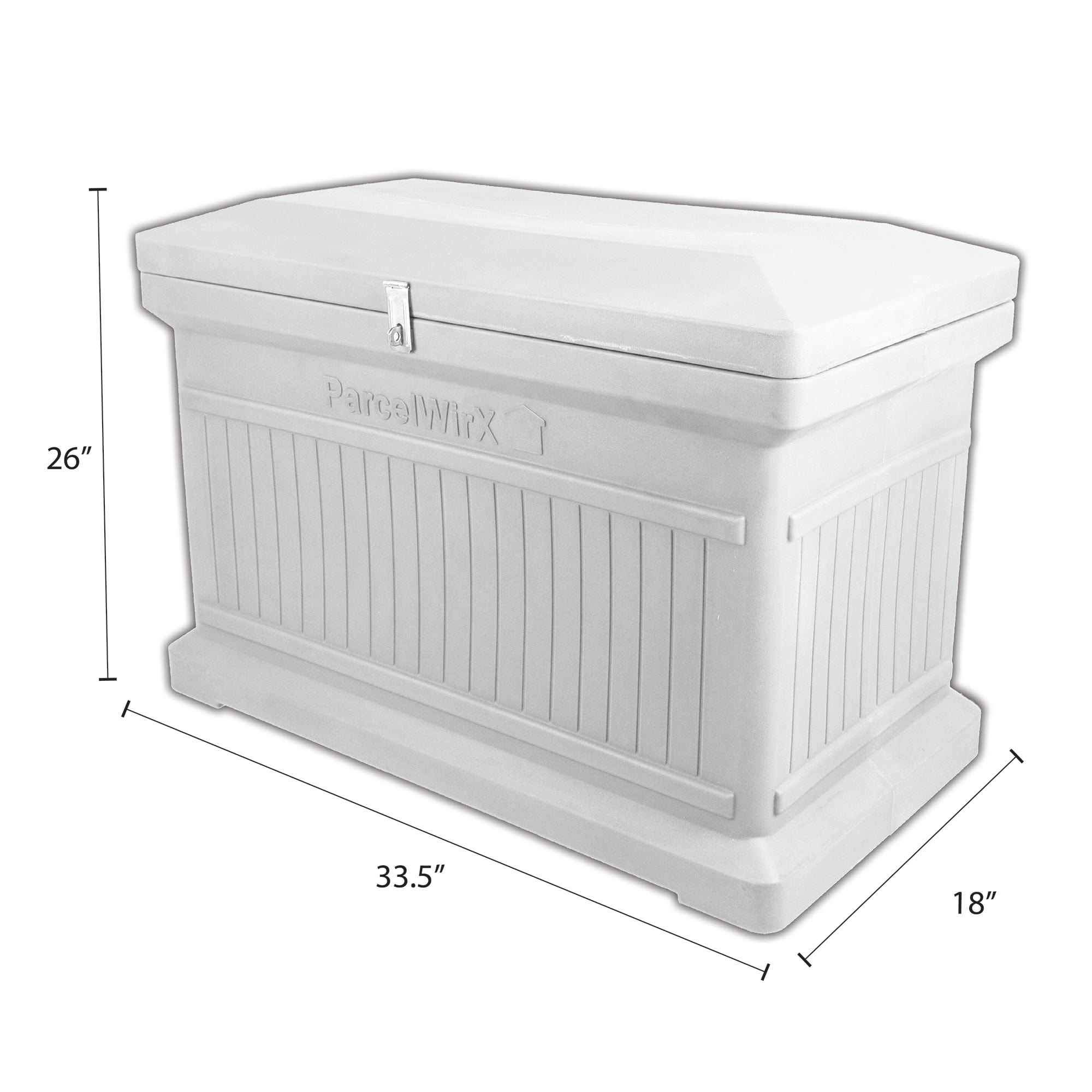 ParcelWirx Premium Horizontal Lockable Package Delivery Box with Hinged Lid Slate Gray alt 0