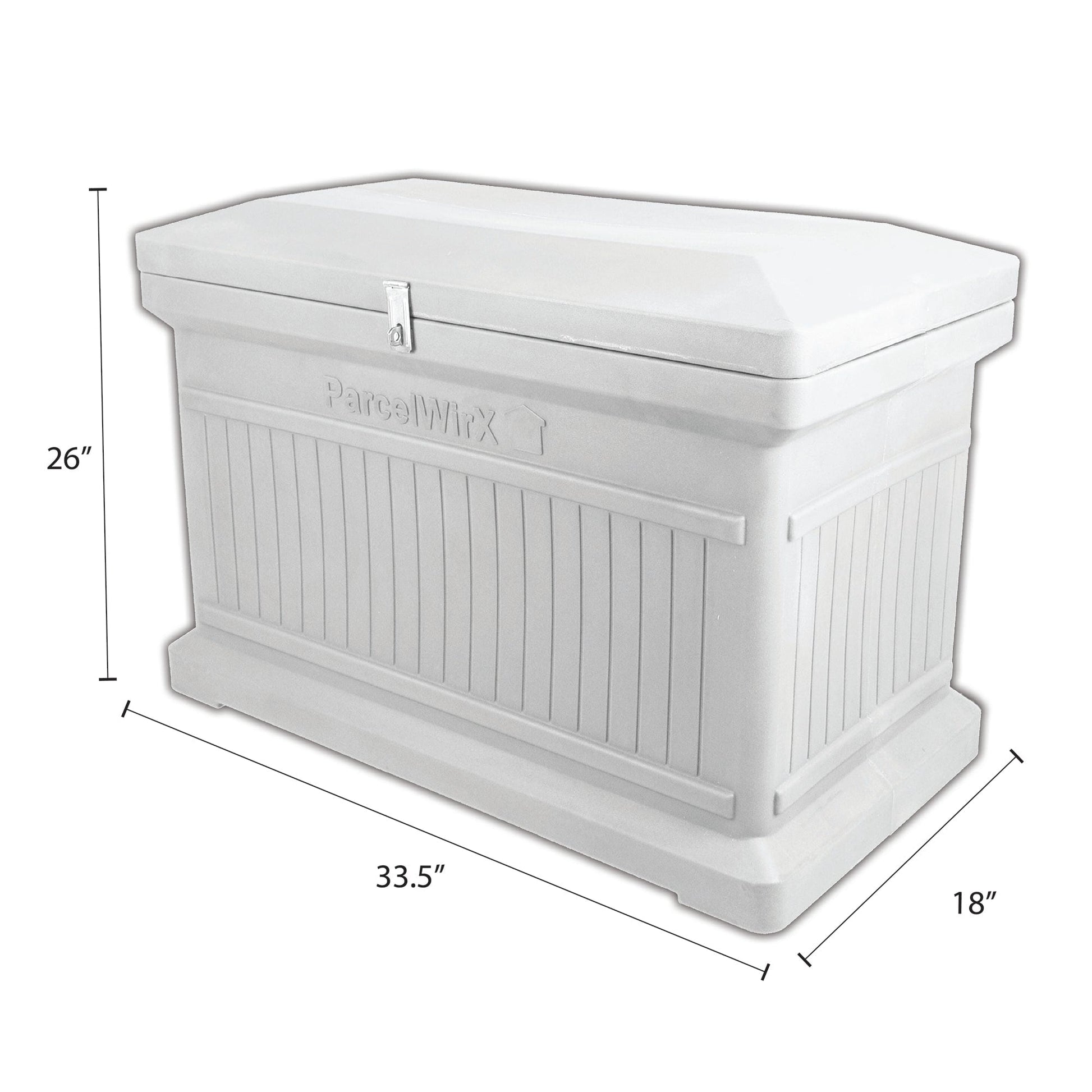 ParcelWirx Premium Horizontal Lockable Package Delivery Box with Hinged Lid Slate Gray alt 0