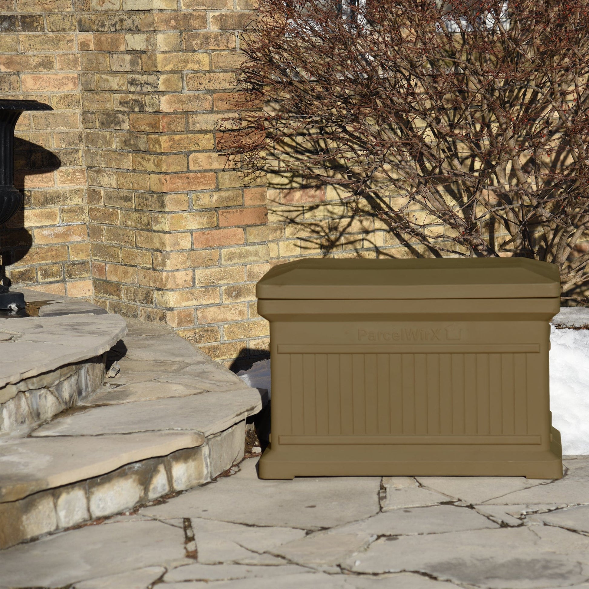 ParcelWirx Horizontal Package Delivery Box with Lift Off Lid Oak alt 0