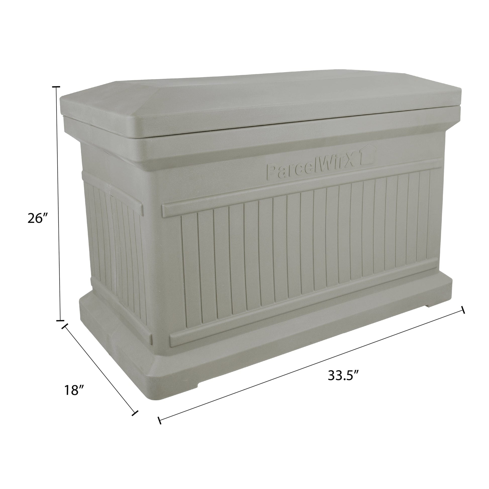 ParcelWirx Horizontal Package Delivery Box with Lift Off Lid Prestige Pewter alt 0