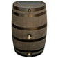 Polyethylene 50 Gallon Flat Back Dual Brass Spigot Rain Barrel Woodgrain with Black Stripes alt 0