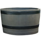 Polyethylene Whiskey Barrel Planter Brown Woodgrain with Black Stripes alt 0