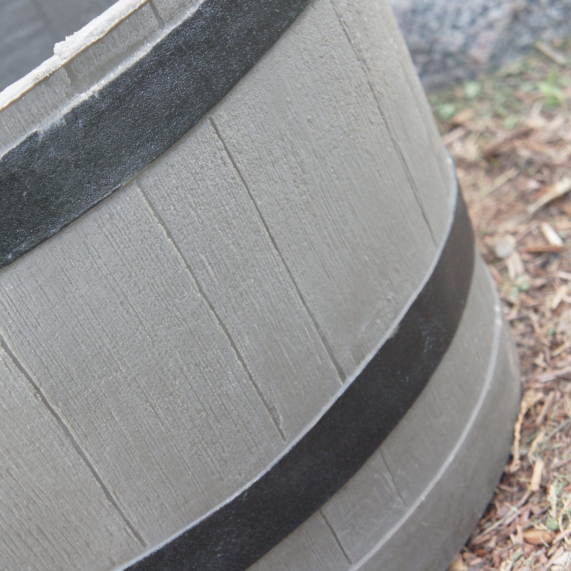 Polyethylene Whiskey Barrel Planter Woodgrain 2 Pack alt 0