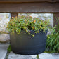 Polyethylene Whiskey Barrel Planter Black  2 Pack alt 0