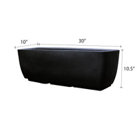 30" x 10" Rectangular Planter Black alt 0