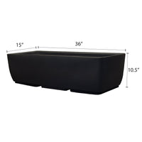 36" x 15" Rectangular Planter Black alt 0