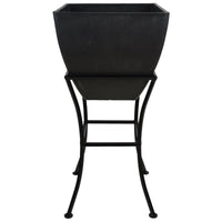 12" Square Garden Planter with Wrought Iron Stand Graphite alt 0