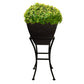 12" Square Garden Planter with Wrought Iron Stand Graphite alt 0