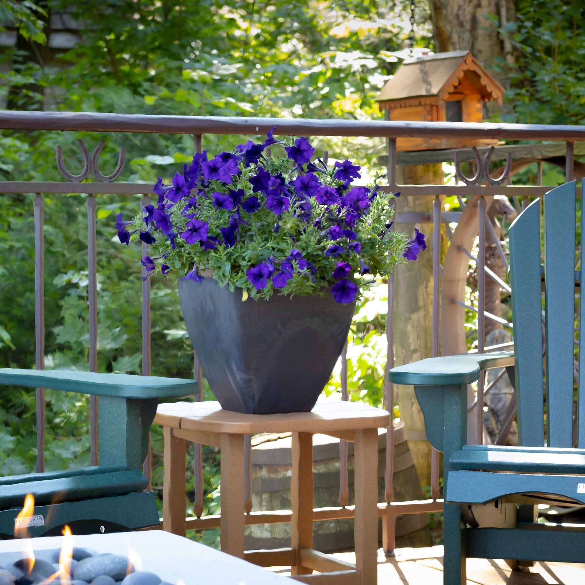 12" Square Garden Planter Graphite alt 0