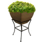 20" Square Garden Planter with Wrought Iron Stand Oak alt 0