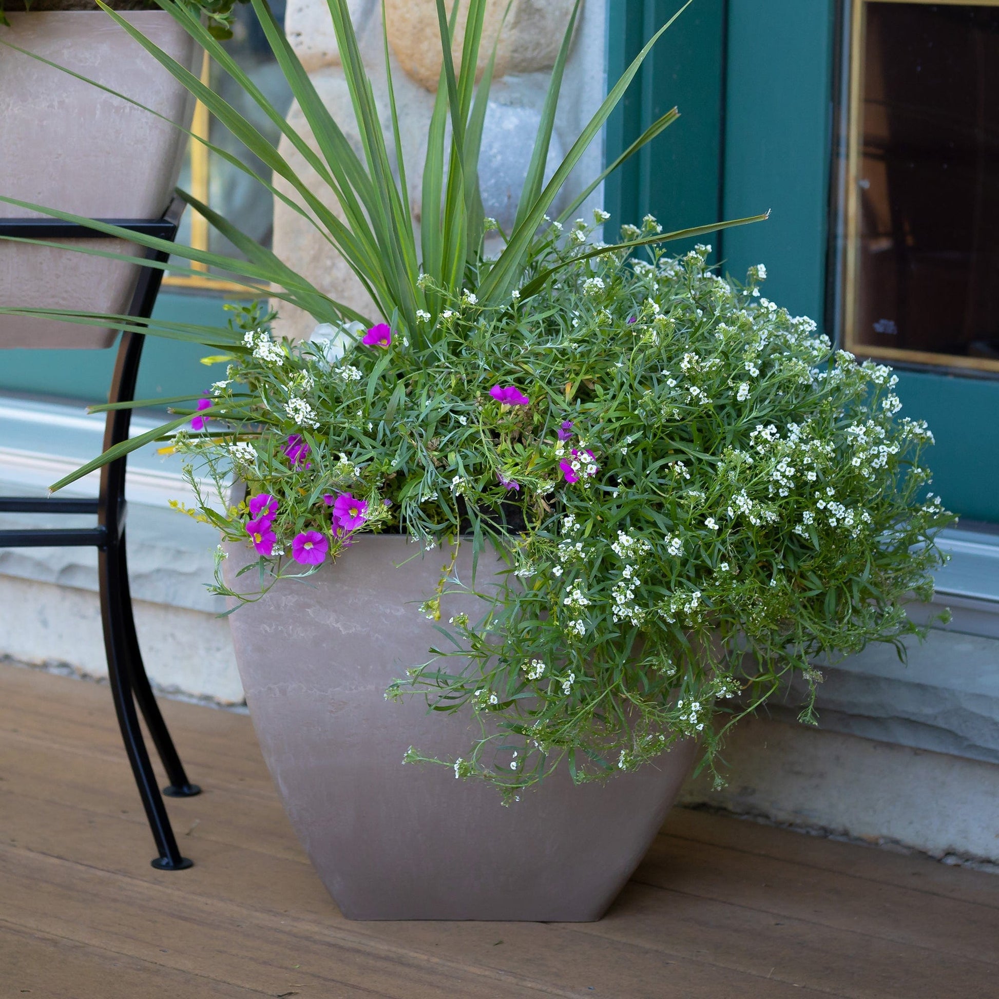 20" Square Garden Planter Oak alt 0