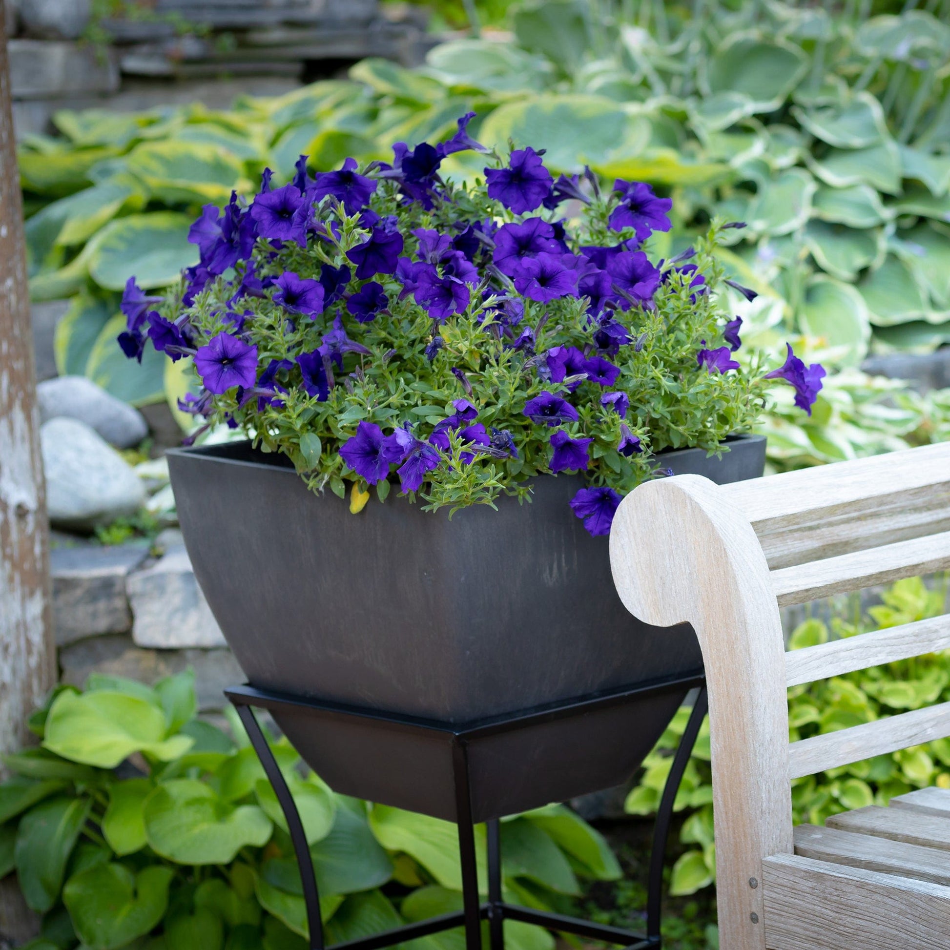 20" Square Garden Planter Graphite alt 0