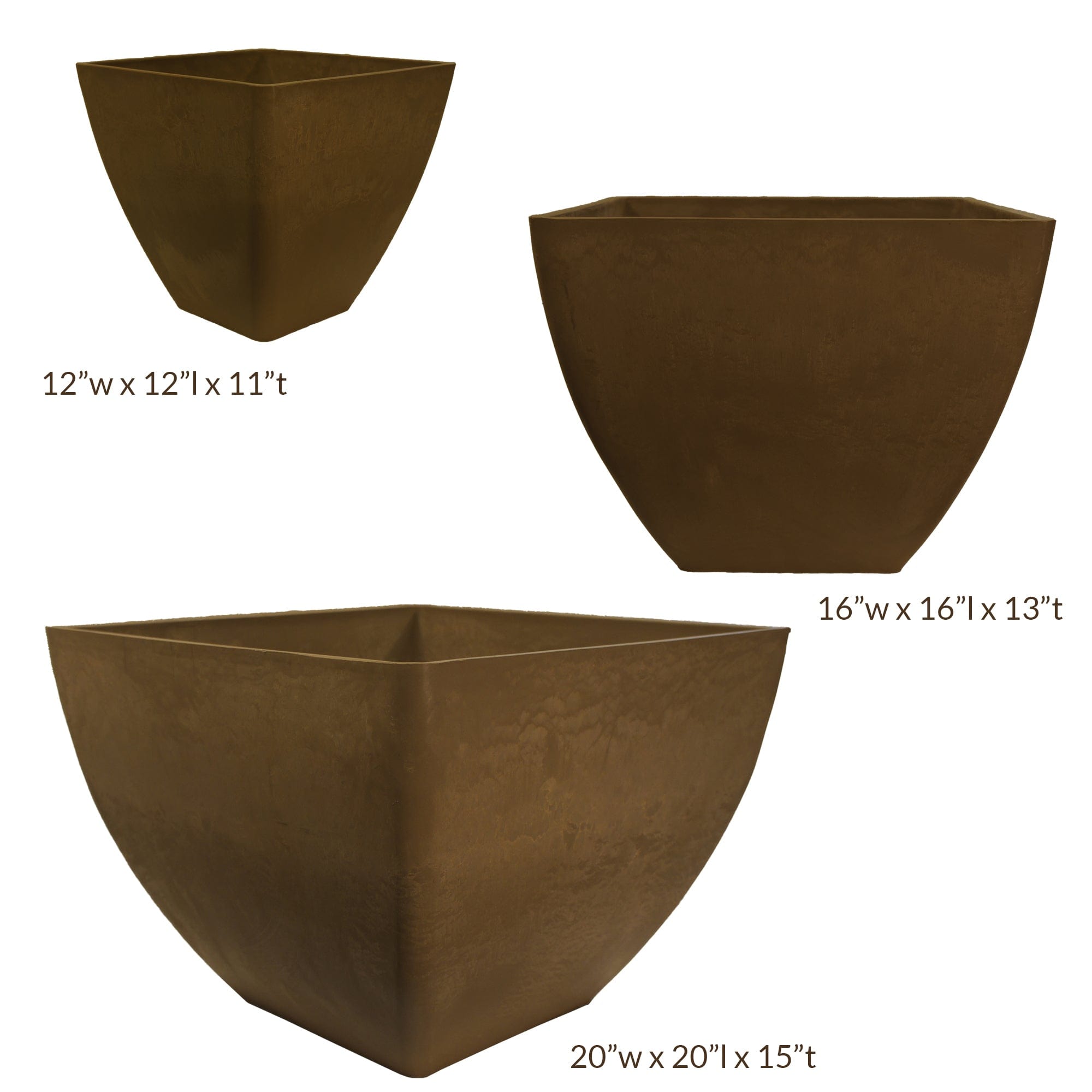 20" Square Garden Planter Graphite alt 0