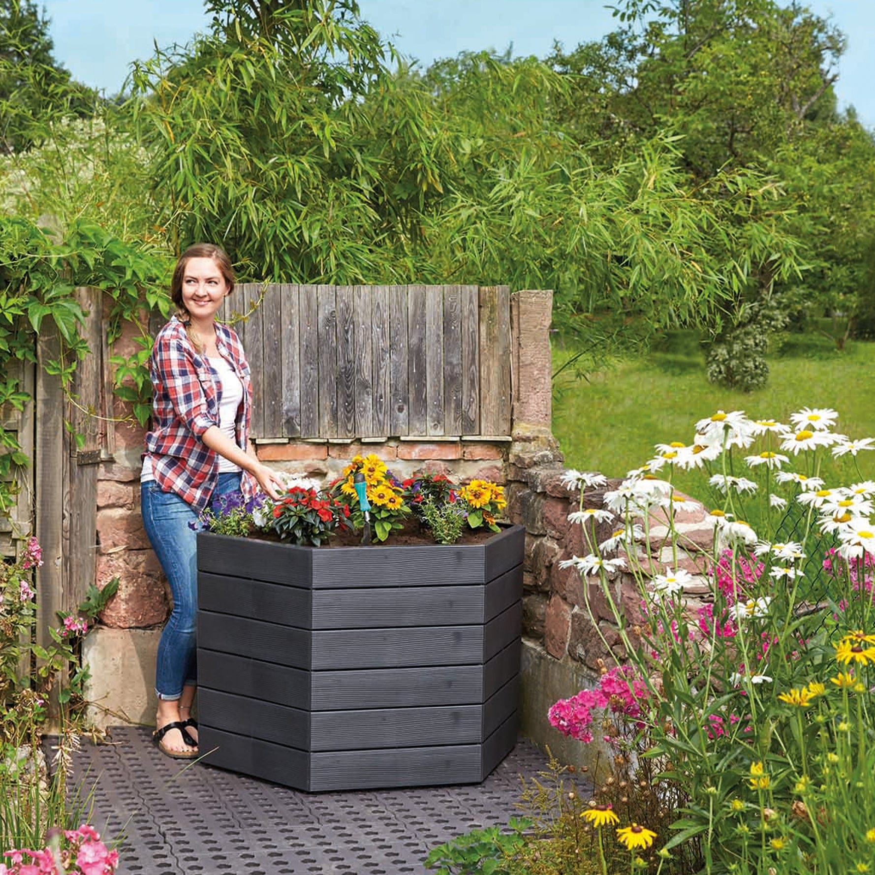 ERGO Modular Raised Bed Hexagon Single Unit Basic Set alt 0