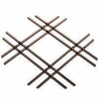 1" Flat Double Diamond Decorative Grille - Antique Brass, 18" W x 48" L Sheet alt 0