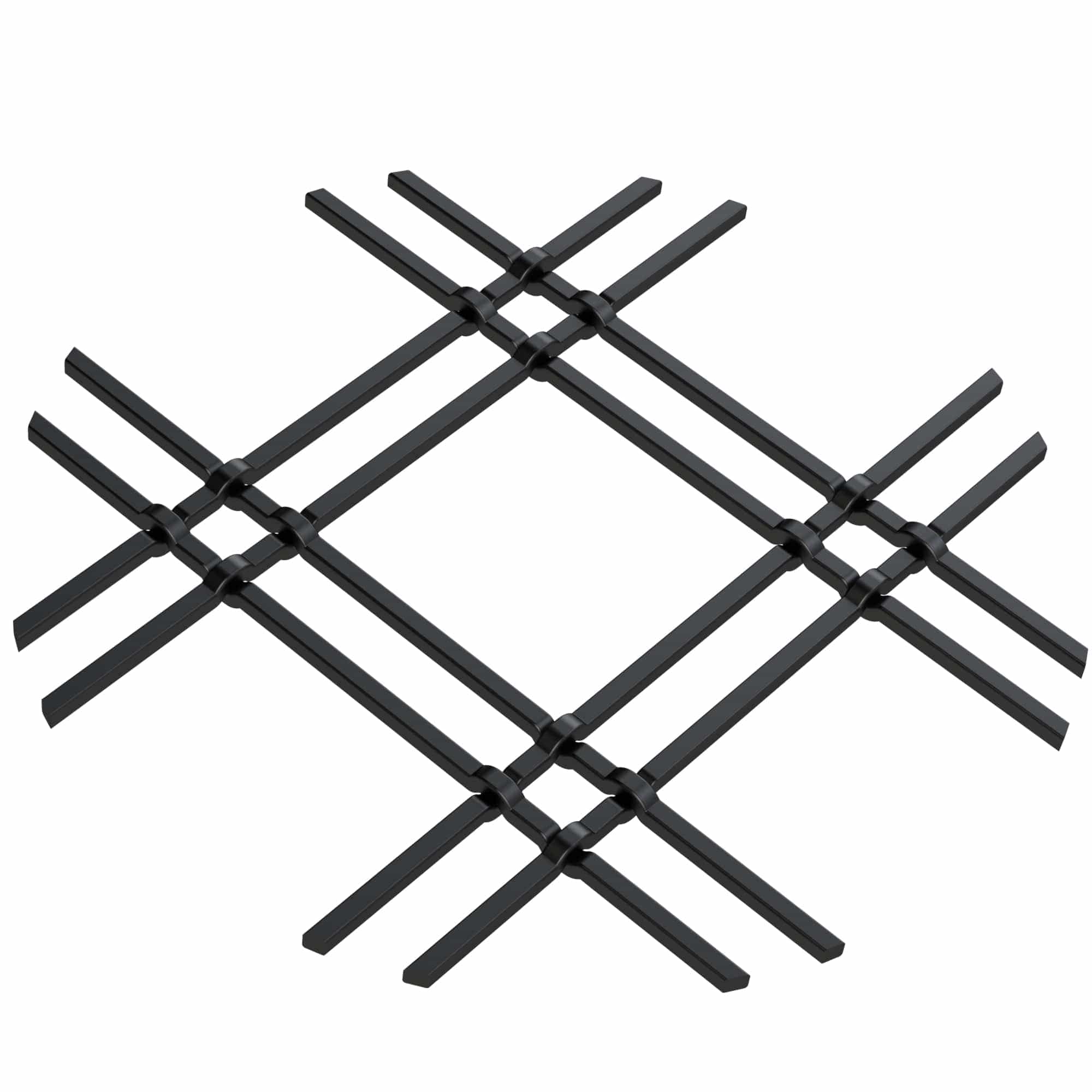 1" Flat Double Diamond Decorative Grille - Flat Black, 18" W x 48" L Sheet alt 0