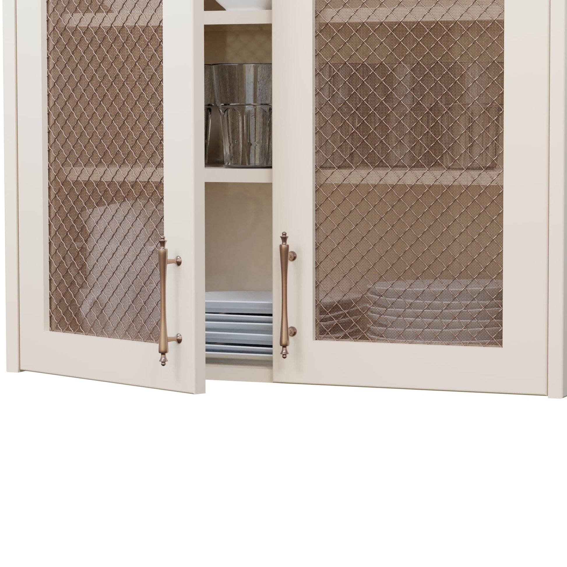 .75" Pressed Single Diamond Decorative Grille - Antique Brass, 18" W x 48" L Sheet alt 75