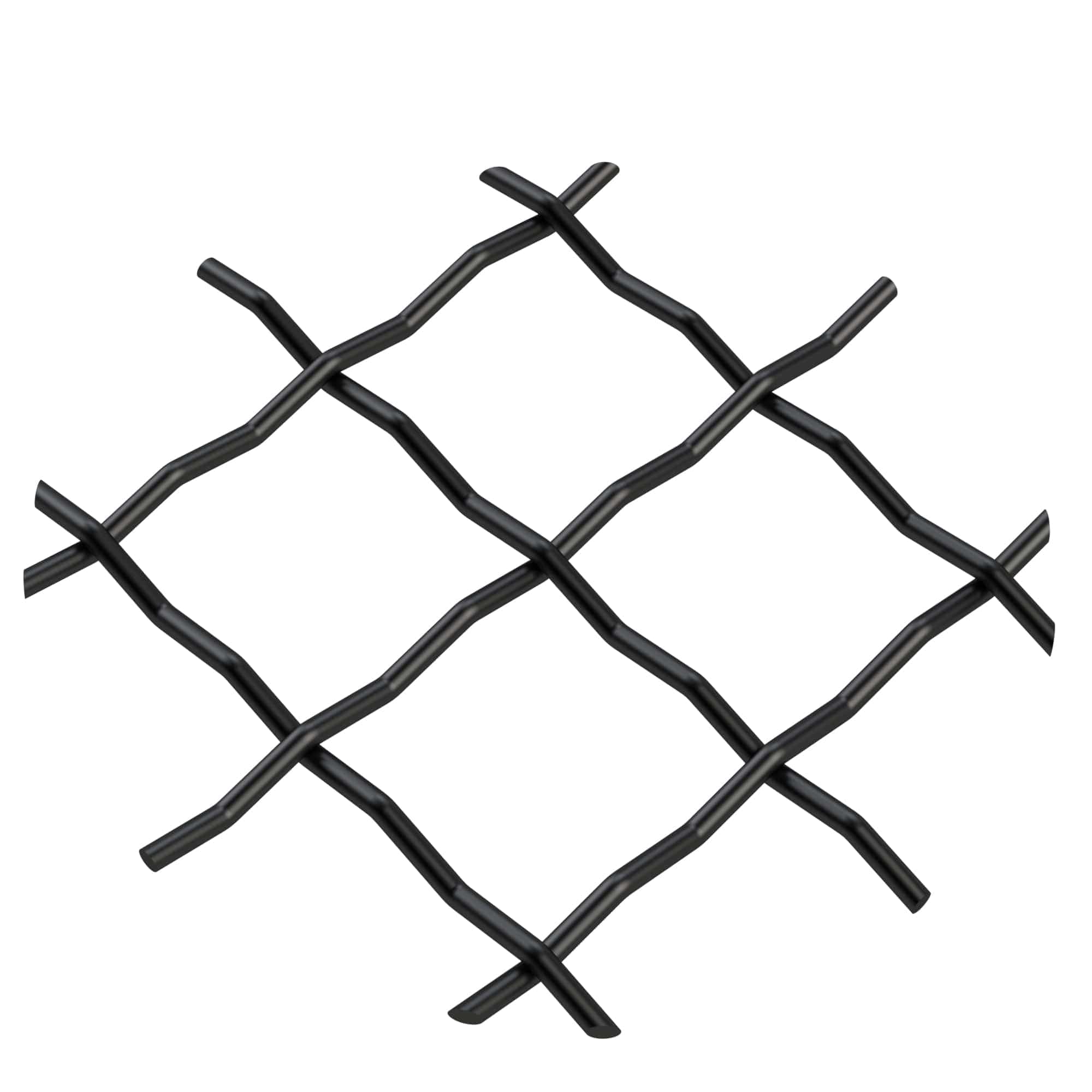 .75" Pressed Single Diamond Decorative Grille - Flat Black, 18" W x 48" L Sheet alt 75