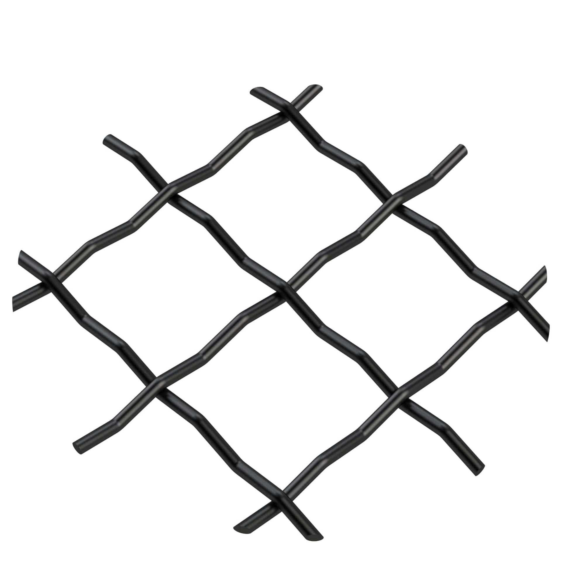.75" Pressed Single Diamond Decorative Grille - Flat Black, 18" W x 48" L Sheet alt 75