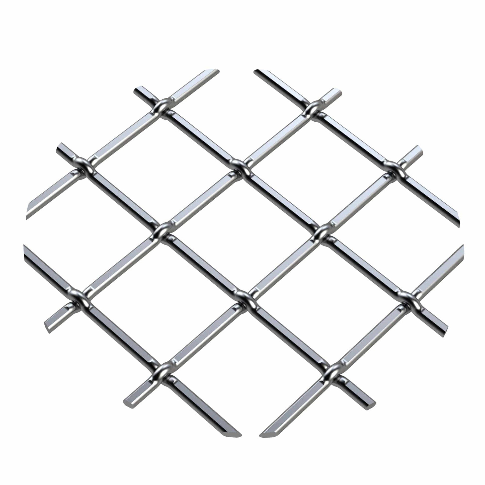 .75" Multi-Crimp Single Diamond Decorative Grille - Satin Nickel, 18" W x 48" L Sheet alt 75