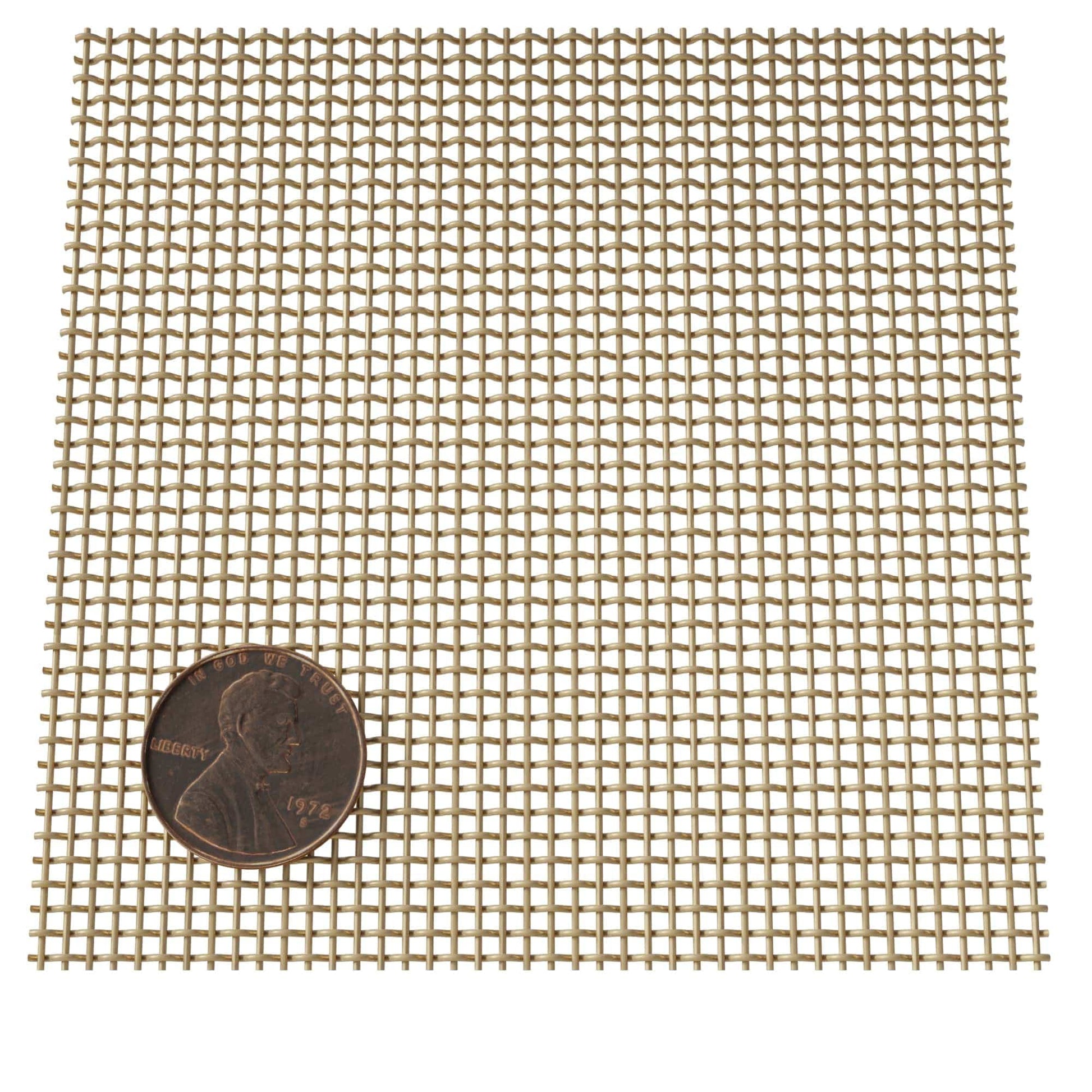 Fine Wire Mesh for Decorative Wire Grilles - 20" L x 48" W, Satin Brass alt 0