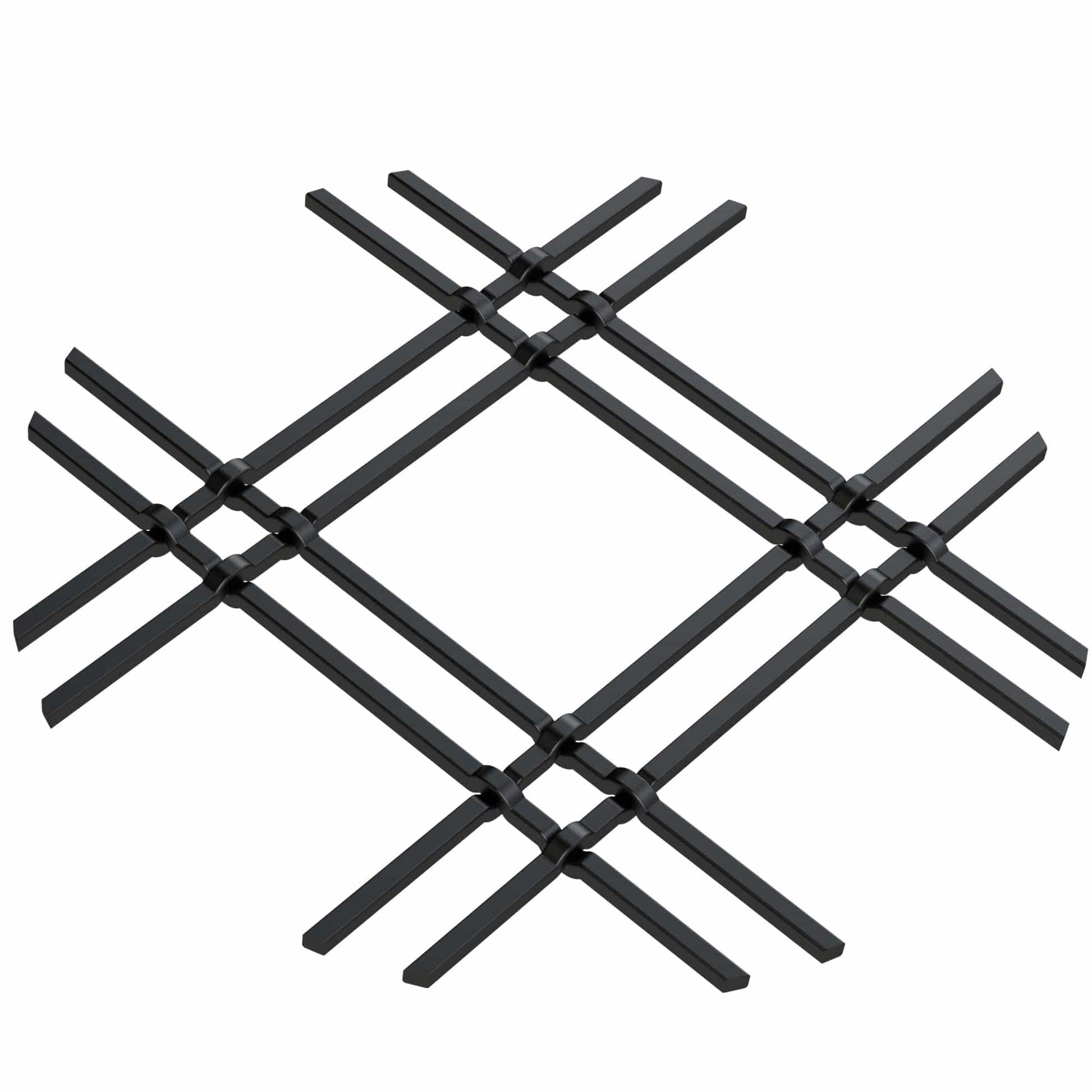 1" Flat Double Diamond Decorative Grille - Flat Black, 36" W x 24" L Sheet alt 0