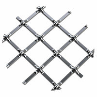 .5" Round Single Diamond Decorative Grille - Satin Nickel, 36" W x 24" L Sheet alt 5