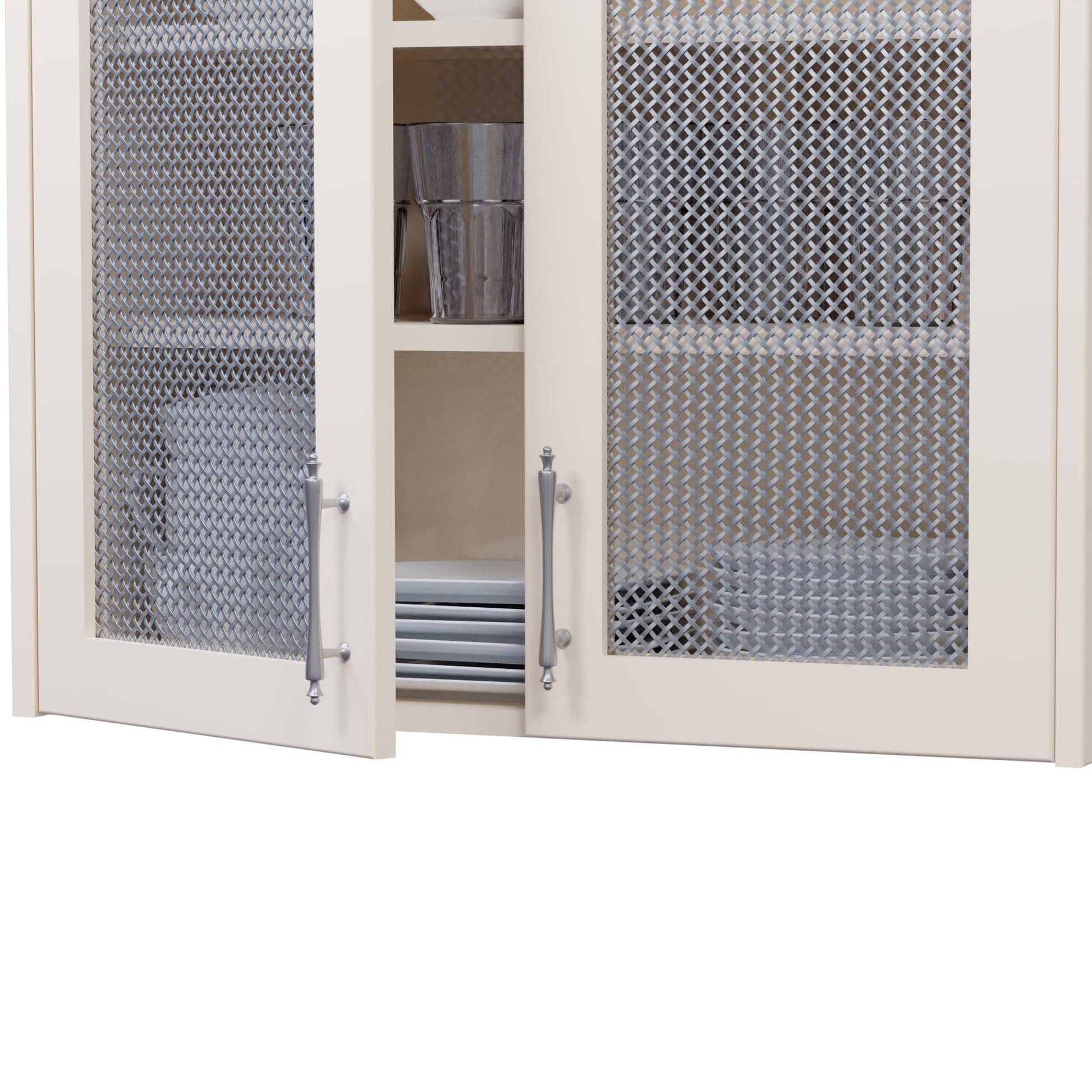 .375'' Single Flat Diamond Decorative Grille - Satin Nickel, 36''W x 24''L Sheet alt 375