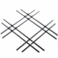 1" Flat Double Diamond Decorative Grille - Satin Nickel, 36" W x 48" L Sheet alt 0